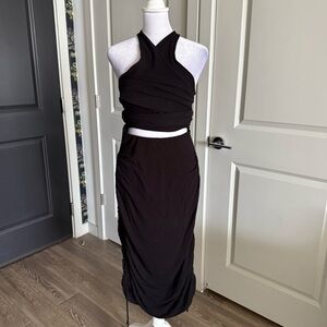 Free People Beach Paradise Convertible Multi-way Tie Dress in Black Size M